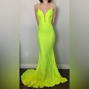 NEON Yellow Prom Maxi Dress